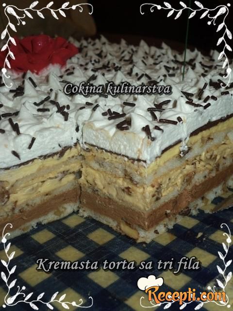 Kremasta torta sa tri fila